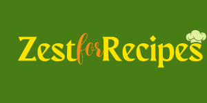 Zest for Recipes" logo with green and orange text and a chef’s hat icon
